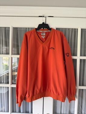 Callaway Men's Bright Orange V-Neck Golf Pullover